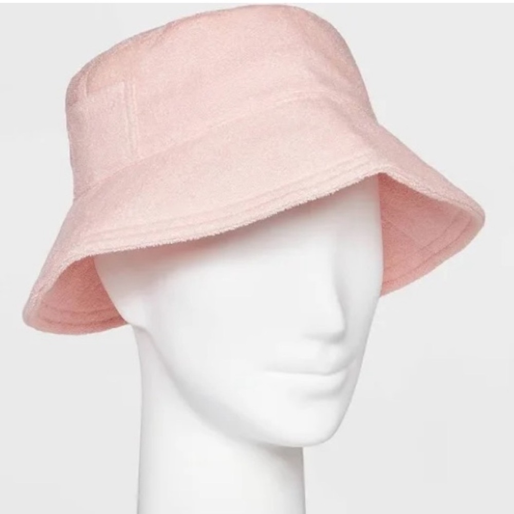 Shade & Shore Light Pink Terry Cloth Adjustable Bucket Hat One Size